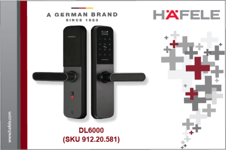 Häfele DL6000 Digital Door Lock (SKU 912.20.581)